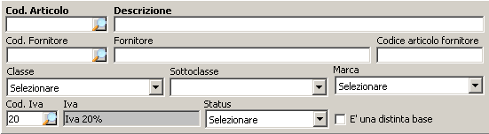 Inserimento nuovo articolo.