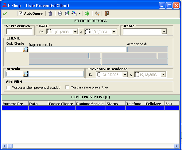Form Ricerca Preventivi.