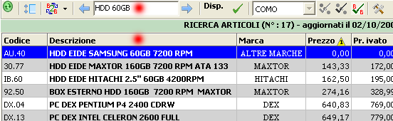 Risultato ricerca.
