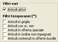 Filtri vari.