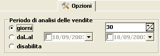 Opzioni calcolo del venduto.