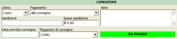 Condizioni di acquisto.