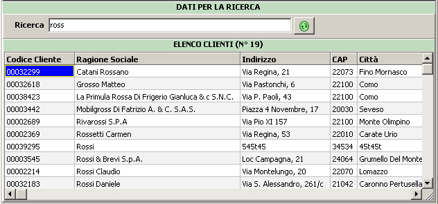 Risultato ricerca.