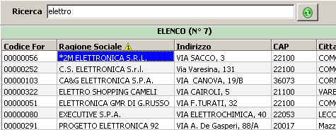Risultato ricerca.