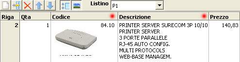 Visualizzazione Immagine + righe dettaglio.