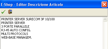 Editor righe descrittive.