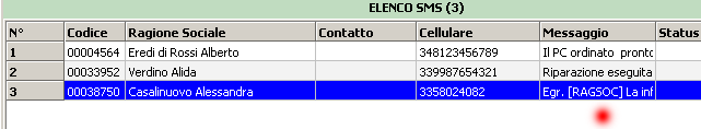 SMS multipli con messaggi diversi.